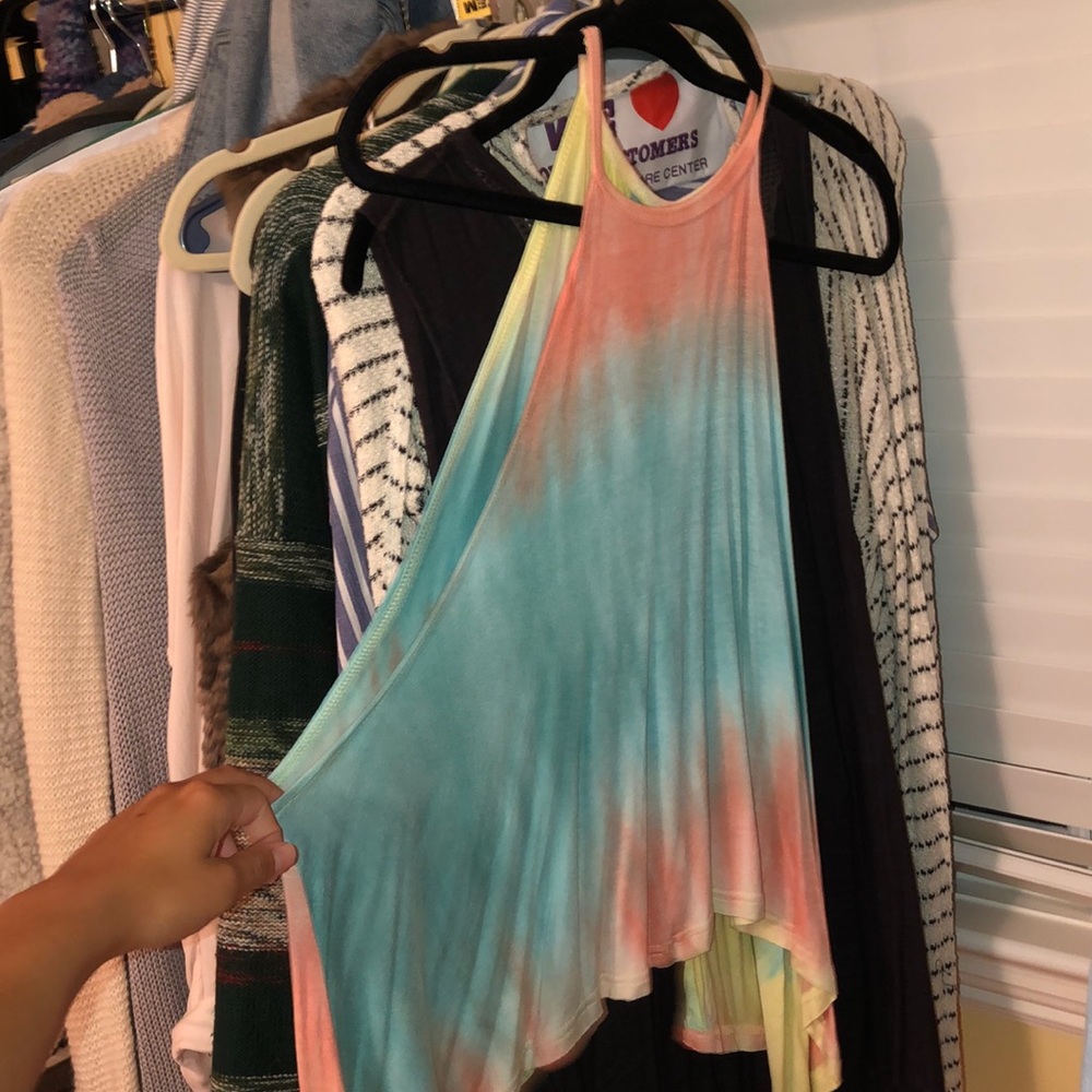 Tie dye tank with open back